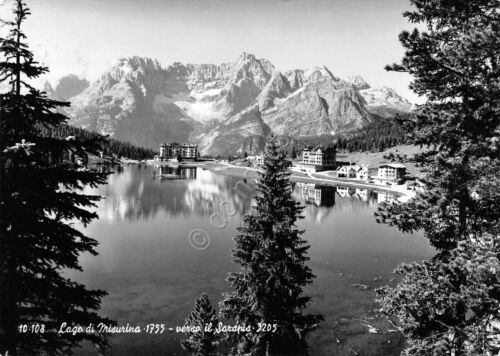 Cartolina Lago di Misurina panorama verso Serapis1958 (Belluno)