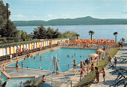 Cartolina Lago di Viverone Lido Oasi Piscina animata (Biella)