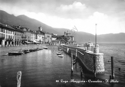 Cartolina lago Maggiore Cannobio il molo 1963