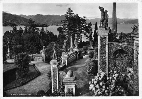 Cartolina Lago Maggiore Giardino dell'Isola Bella 1955