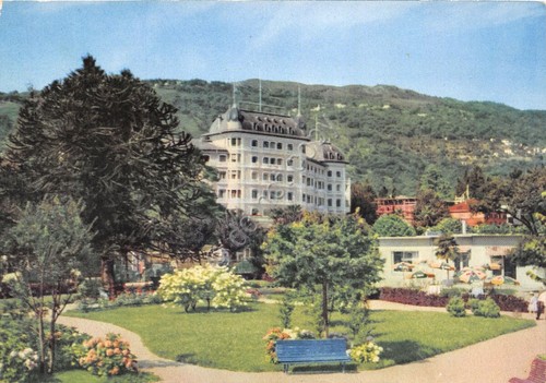 Cartolina Lago Maggiore Hotel Regina Palace da giardini di Stresa