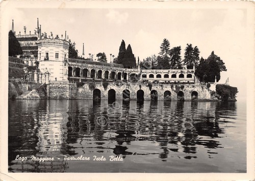 Cartolina Lago Maggiore Isola bella particolare 1952