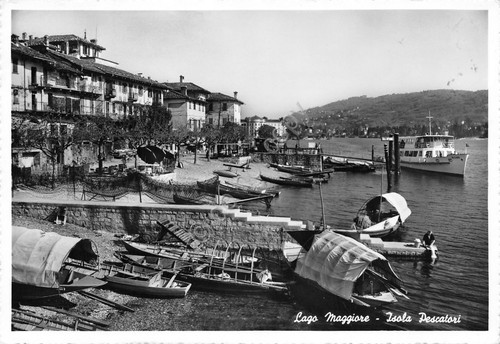 Cartolina Lago Maggiore Isola pescatori barca tradizionale Lucia riva del …