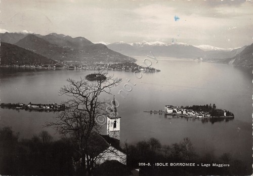 Cartolina lago Maggiore Isole Borromee 1947 macchia