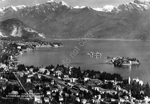 Cartolina Lago Maggiore panorama di Stresa e Isole Borromee anni …