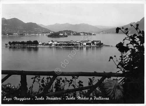 Cartolina lago Maggiore panorama Isola Pescatori Madre e Pallanza 1956