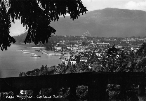 Cartolina lago Maggiore Verbania Intra panorama da terrazzo anni '50
