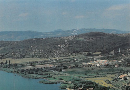 Cartolina Lago Trasimeno Magione Villaggio Le Tre Isole panorama anni …