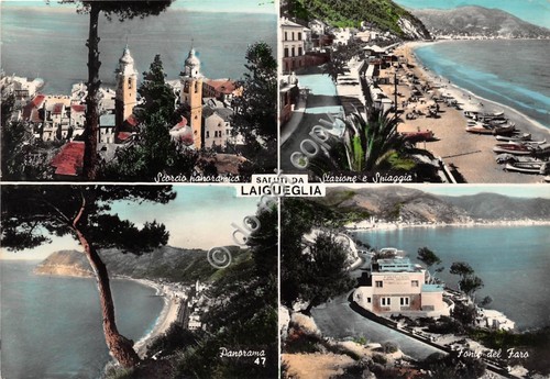 Cartolina Laigueglia vedute varie 1956 (Savona)