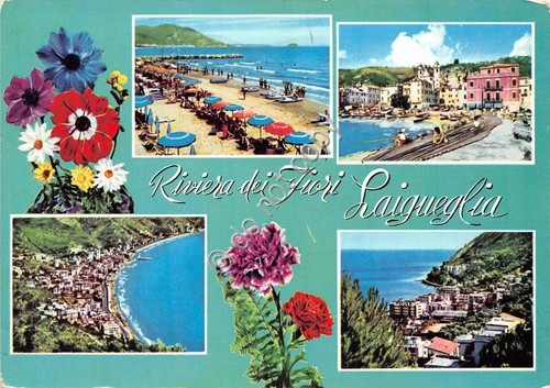 Cartolina Laigueglia vedute varie 1963 (Savona)