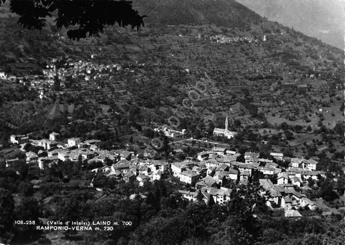 Cartolina Laino Ramponio Verna panorama danneggiata grinza