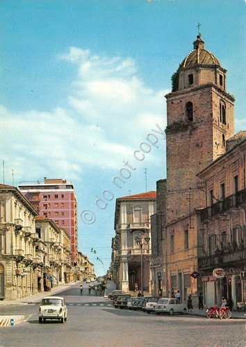 Cartolina Lanciano Piazza Plebiscito Via Trento e Trieste