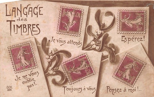 Cartolina Langage des Timbres vischio