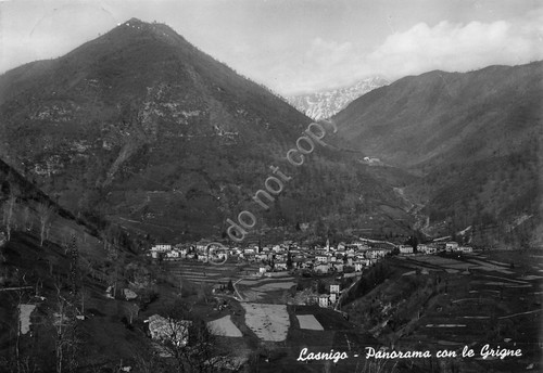 Cartolina Lasnigo Panorama e Grigne 1953