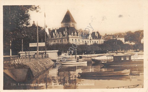 Cartolina Lausanne Le Port 1929 fotografica