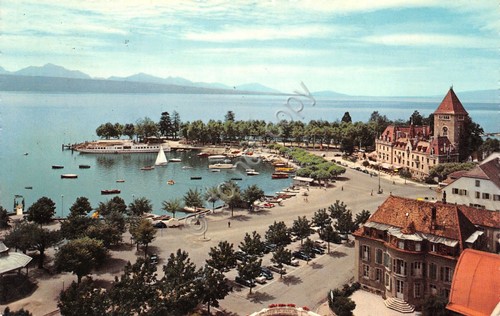 Cartolina Lausanne Ouchy Port 1960
