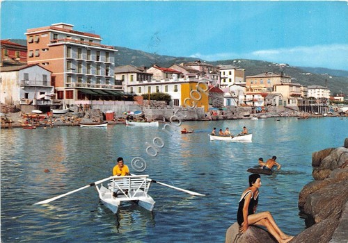 Cartolina Lavagna Spiaggia 1966