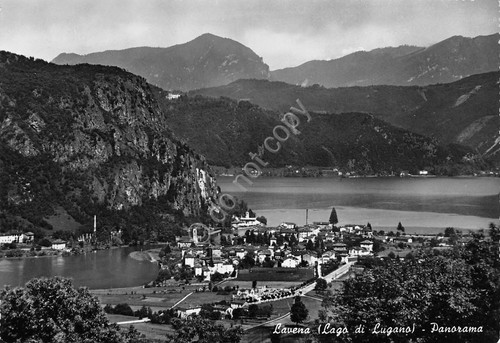 Cartolina Lavena Lago di Lugano Panorama 1961