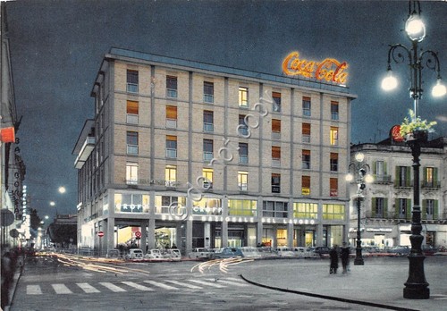 Cartolina Lecce Via San Trinchese Notturno 1969 Insegna Coca Cola