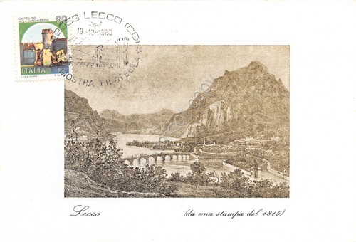 Cartolina Lecco da una stampa del 1815 XV Mostra Filatelica …