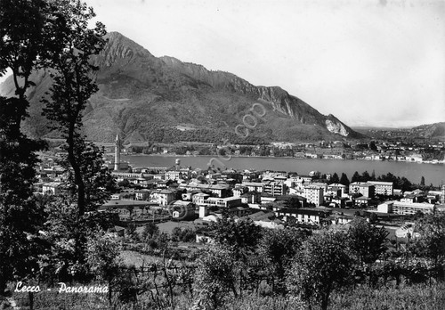 Cartolina Lecco panorama paese