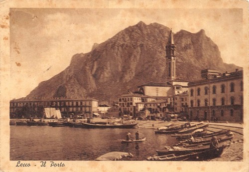 Cartolina Lecco Porto barche 1943