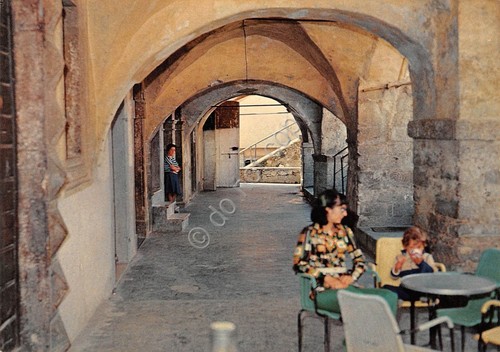 Cartolina Leonessa Portici di Piazza 7 Aprile