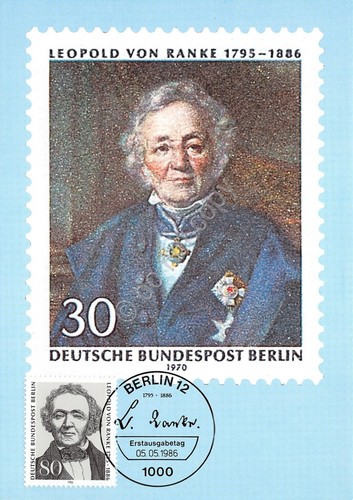 Cartolina Leopold von Ranke timbro filatelico 1985