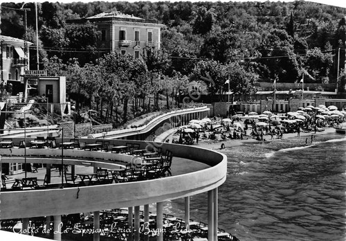 Cartolina Lerici Bagni Lido animata spiaggia
