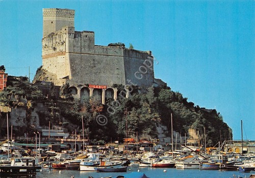 Cartolina Lerici Castello barche Ligabue (La Spezia)
