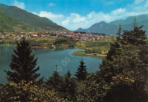 Cartolina Levico Terme lago e panorama dal lago anni '80