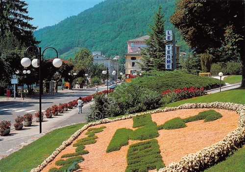 Cartolina Levico Terme viale Terme animata 2007 (Trento)