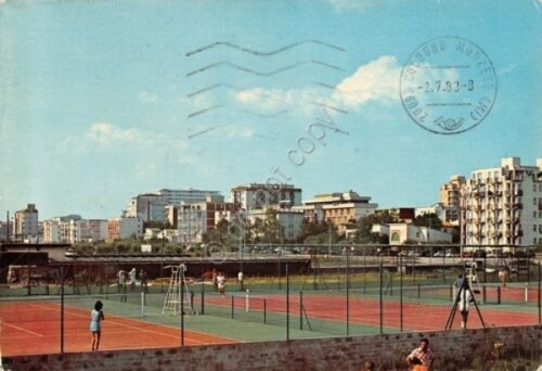 Cartolina Lido degli Estensi Campi da tennis 1983