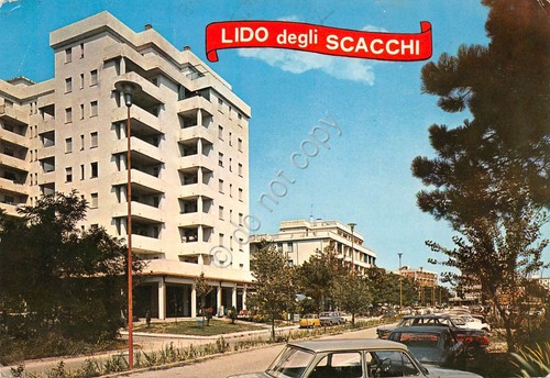 Cartolina Lido degli Scacchi panorama parziale paese