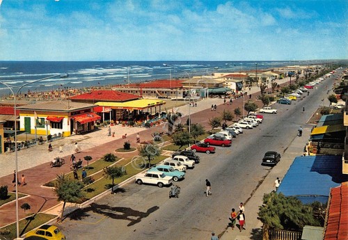 Cartolina Lido di Camaiore Lungomare animata auto d'epoca 1987