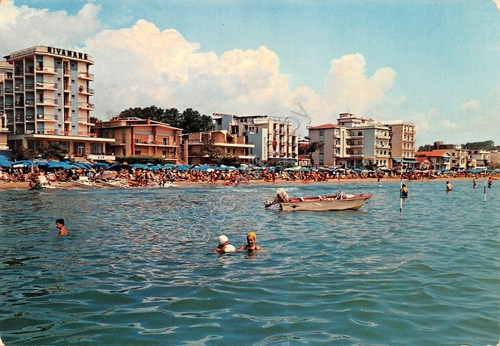 Cartolina Lido di Jesolo Panorama dal mare 1973 (Venezia)