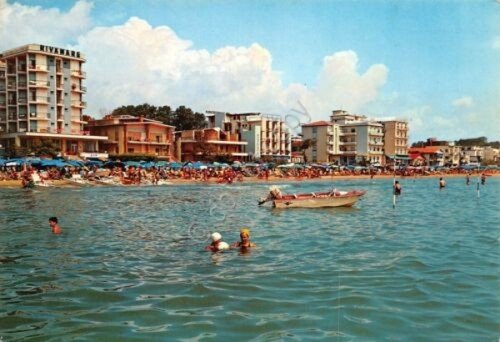 Cartolina Lido di Jesolo panorama dal mare Hotel Rivamare 1977 …