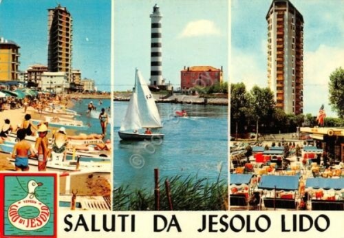 Cartolina Lido di Jesolo vedute 1969 (Venezia)
