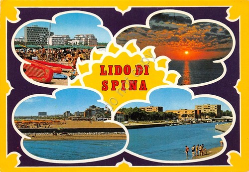 Cartolina Lido di Spina varie vedute Cartolina grafica 1977