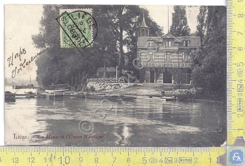 Cartolina Liege - Meuse et Union Nautique - Vg Belge …
