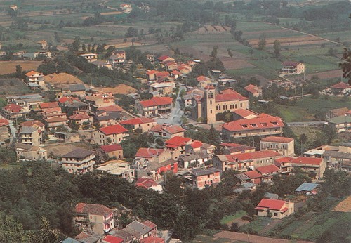 Cartolina Limatola Panorama paese dall'alto case anni '80