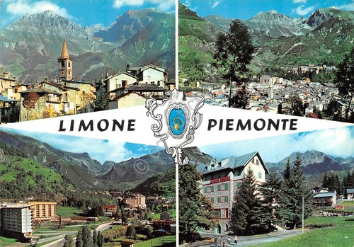 Cartolina Limone Piemonte 4 vedute panorama (Cuneo)