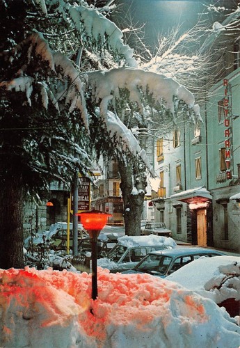 Cartolina Limone Piemonte panorama parziale notturno