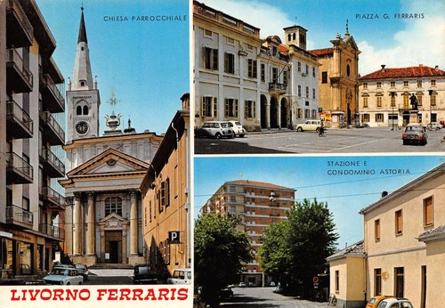 Cartolina Livorno Ferraris Vedutine Stazione Condominio Astoria