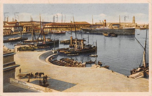 Cartolina Livorno Porto Illustrata 1935