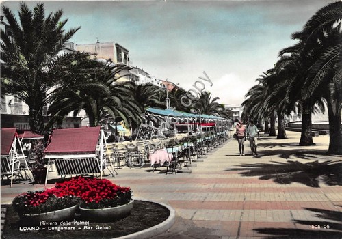 Cartolina Loano Lungomare Bar Gelmo 1961