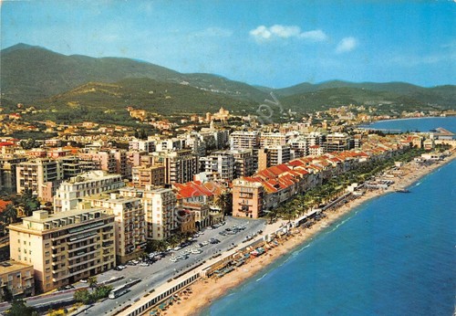 Cartolina Loano Panorama aereo spiaggia 1969