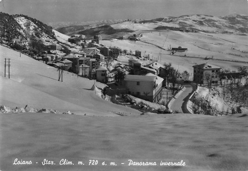 Cartolina Loiano Panorama invernale 1957