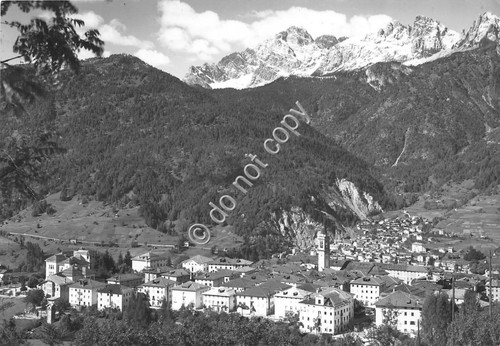 Cartolina Lorenzago Panorama versi Carducci al retro 1943 (Belluno)