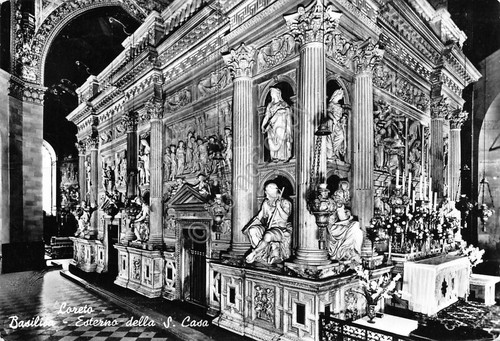 Cartolina Loreto Basilica Esterno della Santa Casa 1963